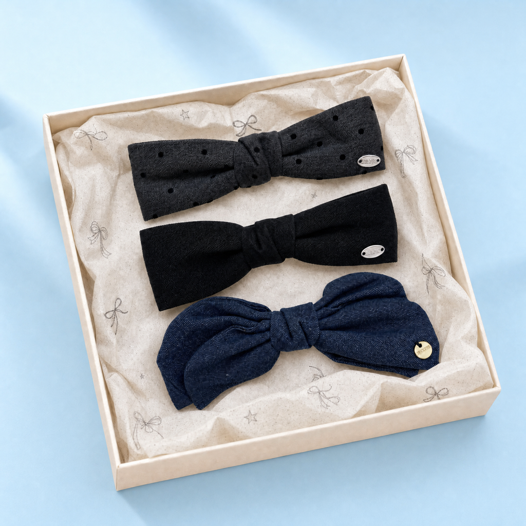 Big Bow Hair Clip Set (3-pcs)