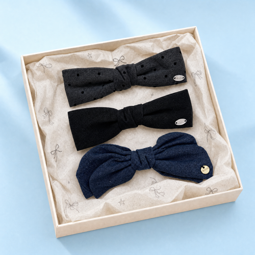 Big Bow Hair Clip Set (3-pcs)