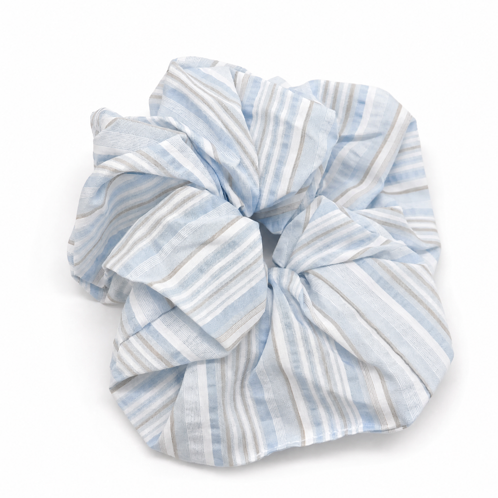 Cotton Striped Scrunchie Trio Set