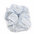 Cotton Striped Scrunchie - Blue
