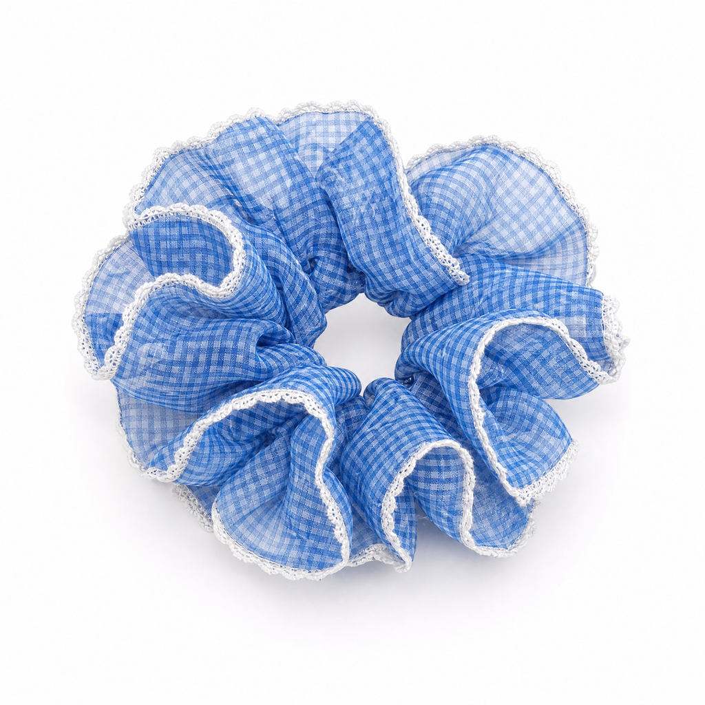 Denim Blue Scrunchie Trio Set