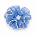 Blue Ruffled Organza Layered Scrunchie