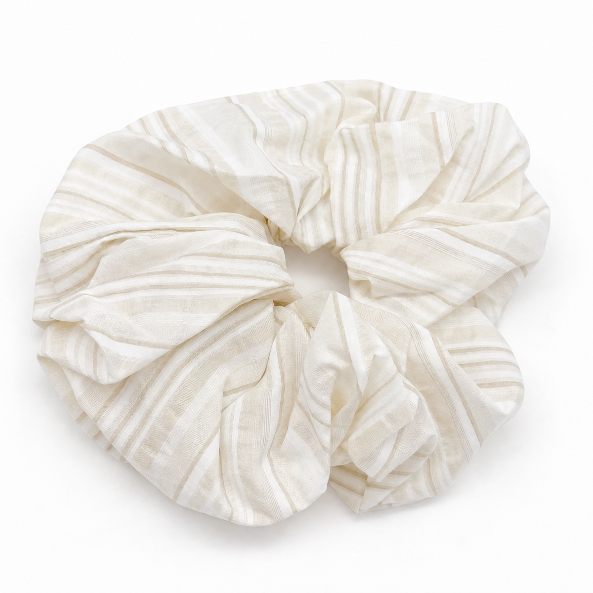 Cotton Striped Scrunchie Trio Set