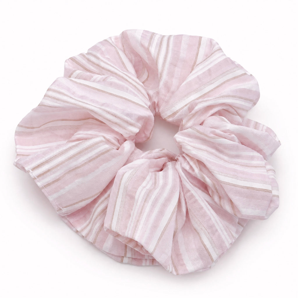 Cotton Striped Scrunchie Trio Set