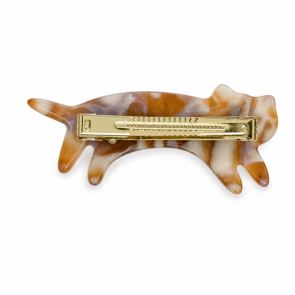 Pastel Cat Hair Clip — Tortoiseshell Marble