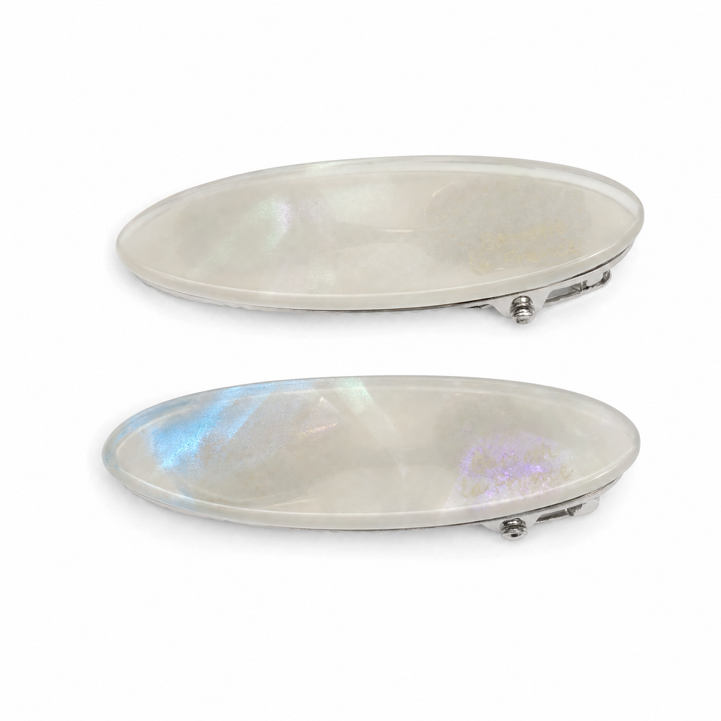 Starry Night Marble Oval Hair Clip Set (3 Pairs)