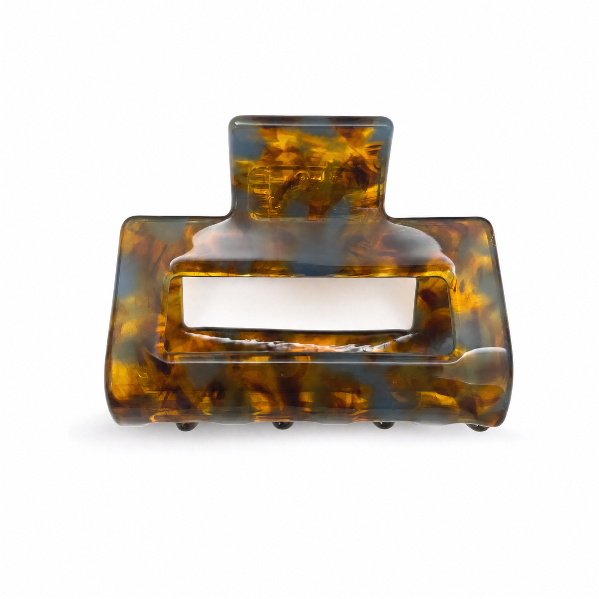 French medium claw clip in rich chestnut tortoiseshell acetate