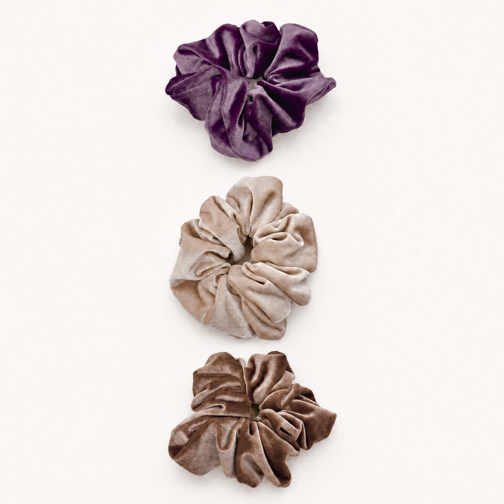 Velvet Scrunchie Trio Set