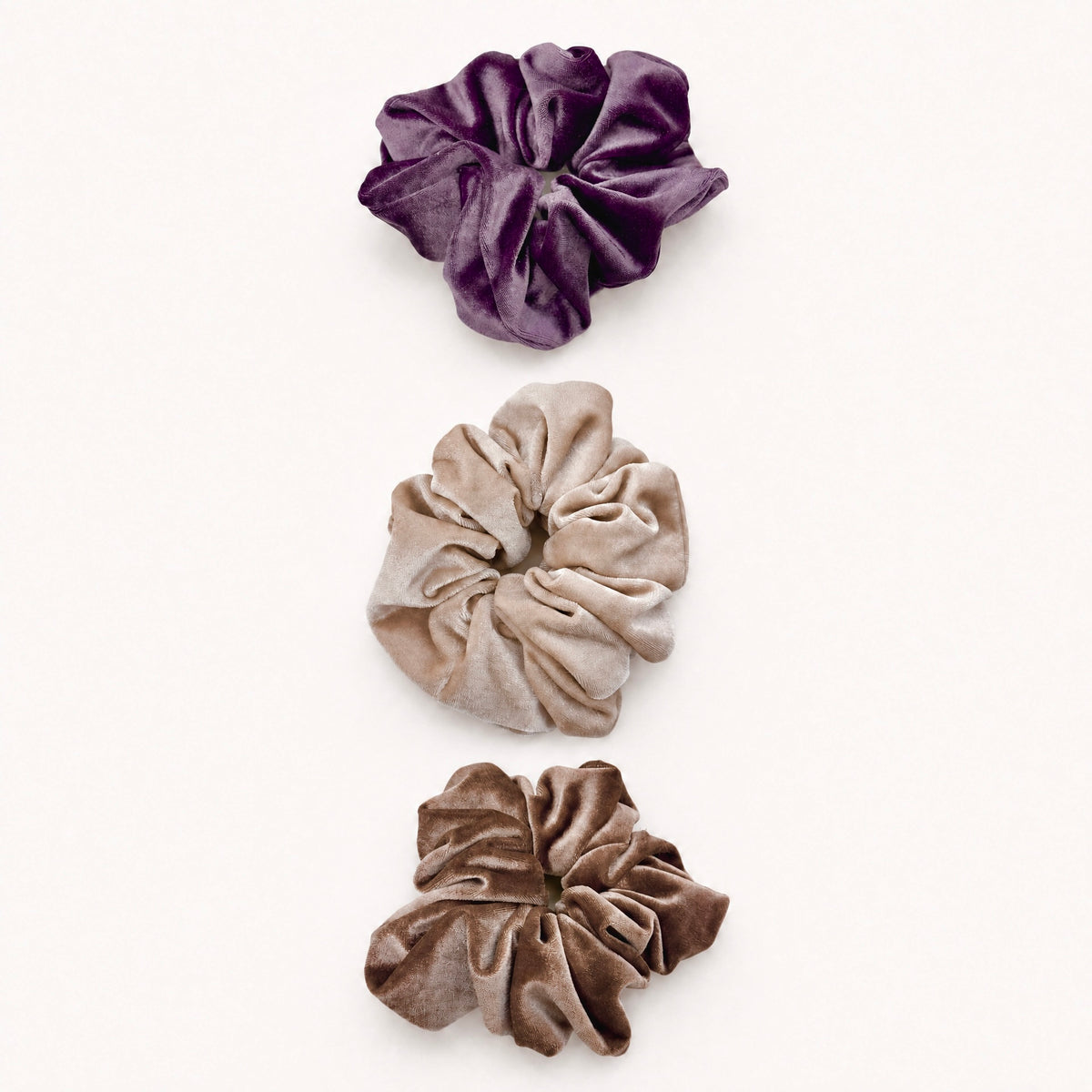 Velvet Scrunchie Trio Set