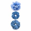 Denim Blue Scrunchie Trio Set