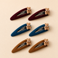 Velvet Bear Hair Clip Trio Set
